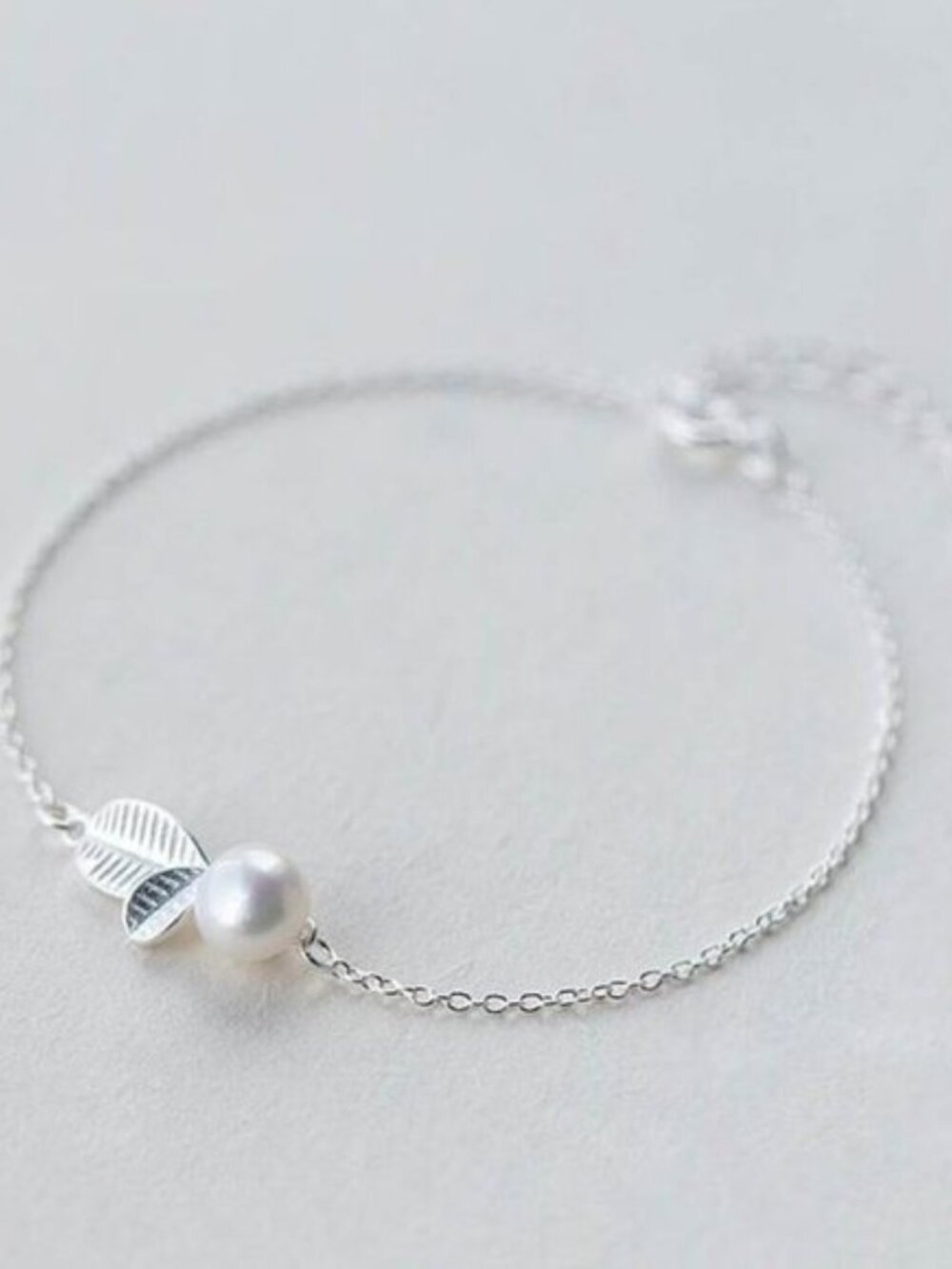 NEW [Set of 3] 925 Sterling Silver Pearl Leaf Set - Picture 6 of 8